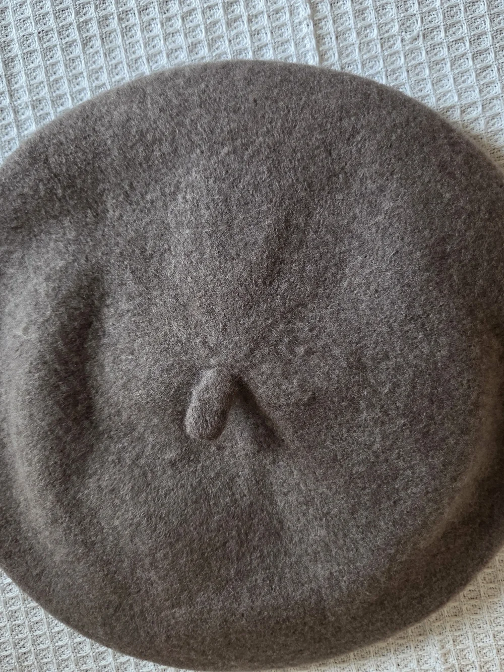 Wool Bow Beret in Taupe